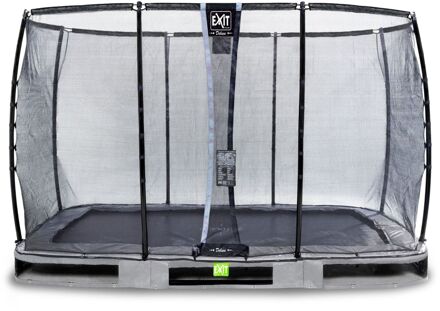 Elegant Premium Inground Trampoline 244 x 427 cm met Deluxe Veiligheidsnet Grijs