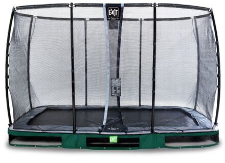 Elegant Premium Inground Trampoline 244 x 427 cm met Deluxe Veiligheidsnet Groen