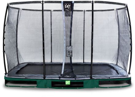 Elegant Premium Inground Trampoline 244 x 427 cm met Deluxe Veiligheidsnet Groen