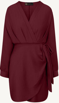 Elegant V-Hals Jurk Burgundy Bordeauxrood