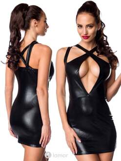 Elegant wetlook jurkje ,SA18296 (XL) - Size: XL