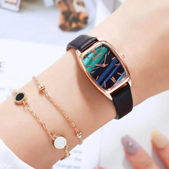 Elegant Women Leather Strap Watches Fashion Ladies Quartz Wrist Watches 3pcs Set Women Business Clock Drop Shipping Reloj Mujer