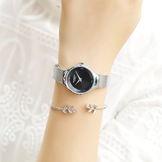 Elegant Women Watches CURREN Fashion Quartz Stainless Steel Mesh Watch Female Simple Wristwatch for Ladies Clock reloj mujer