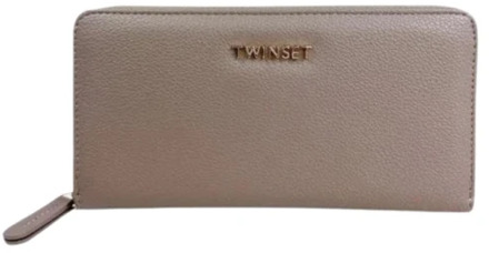 Elegant Zip Around Wallet Twinset , Beige , Dames - ONE Size