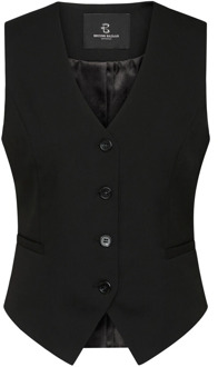 Elegant Zwart Vest Blazer Bruuns Bazaar , Black , Dames - Xl,L,M,S,Xs