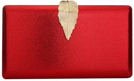 Elegante Avond Clutch Portemonnee Beroemde Box Tas Met Ketting Effen Kleur Schouder Crossbody Tassen Voor Vrouwen Gold Sliver Koppelingen rood B