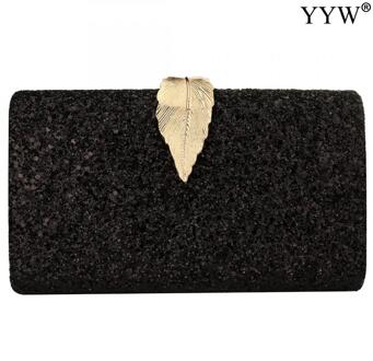 Elegante Avond Clutch Portemonnee Beroemde Box Tas Met Ketting Effen Kleur Schouder Crossbody Tassen Voor Vrouwen Gold Sliver Koppelingen Sequins zwart A