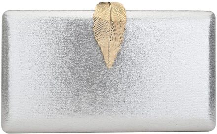 Elegante Avond Clutch Portemonnee Beroemde Box Tas Met Ketting Effen Kleur Schouder Crossbody Tassen Voor Vrouwen Gold Sliver Koppelingen zilver B