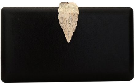 Elegante Avond Clutch Portemonnee Beroemde Box Tas Met Ketting Effen Kleur Schouder Crossbody Tassen Voor Vrouwen Gold Sliver Koppelingen zwart B