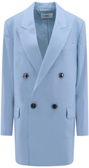 Elegante Blauwe Virgin Wool Blazer Ami Paris , Blue , Dames - XS