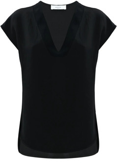 Elegante blouse met korte mouwen Kocca , Black , Dames - Xl,L,M,S,Xs