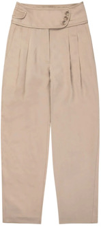 Elegante broek met hoge taille en knoopsluiting Munthe , Beige , Dames - 2Xl,Xl,S,Xs