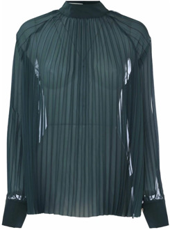 Elegante geplooide blouse met wijde mouwen Kocca , Green , Dames - Xl,L,M,S,Xs