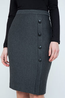 Elegante gestreepte kokerrok Houtskool