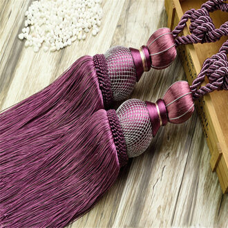 Elegante Gordijn Tiebacks Kwastje Touw Tie Terug Gordijn Houder Room Window Fringe Kwasten Gordijn Onderdelen Home Decor Paars