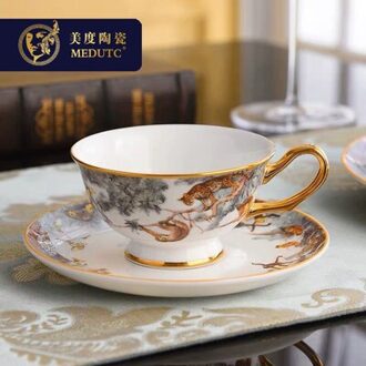 Elegante H Mark Golden Top Grade Bone China Koffie Cup Europese Thee Cup Set En Schotel Afternoon Tea Koffie Drinkware koffie cup4