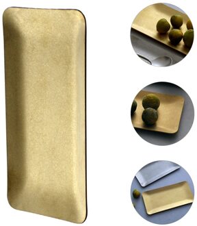 Elegante Handdoek Handdoek Lade Opslag Plaat Sieraden Opbergvak Dessert Lade gouden