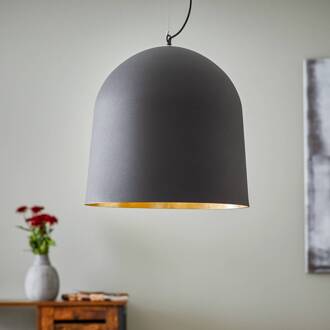 Elegante hanglamp Crater zwart, goud