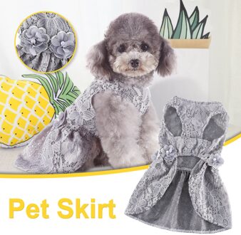 Elegante Hond Kostuums Kant Hond Kleren Pet Grooming Kleding Lente En Zomer Fijne Print Jurk Huisdier Kostuums Hond Kleding XS