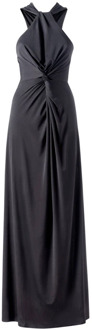 Elegante Jersey Lange Jurk MVP wardrobe , Black , Dames - S,Xs,2Xs