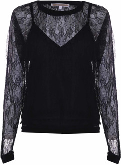 Elegante kanten blouse Kocca , Black , Dames - Xl,L,M,S,Xs