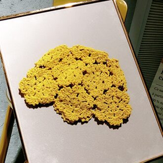 Elegante Katoen Baret Hollow Out Bloemen Decoratieve Hand Verslaafd Herfst Dames Pure Kleur Etnische Stijl Dome Kunstenaar Baret Hoed geel