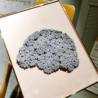 Elegante Katoen Baret Hollow Out Bloemen Decoratieve Hand Verslaafd Herfst Dames Pure Kleur Etnische Stijl Dome Kunstenaar Baret Hoed grijs