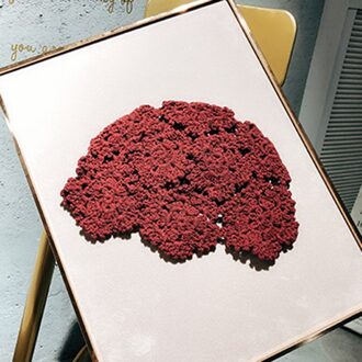 Elegante Katoen Baret Hollow Out Bloemen Decoratieve Hand Verslaafd Herfst Dames Pure Kleur Etnische Stijl Dome Kunstenaar Baret Hoed rood