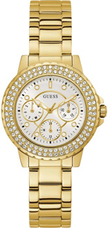 Elegante kristallen horloge met datumfunctie Guess , Yellow , Dames - ONE Size