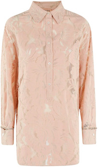 Elegante kristalversierde overhemd N21 , Pink , Dames - M