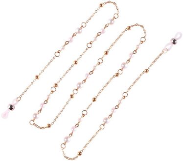 Elegante Mode Leesbril Ketting voor Vrouwen Metalen Zonnebril Snoeren Casual Parel Kralen Glazen Ketting Glazen Lanyard Riem F