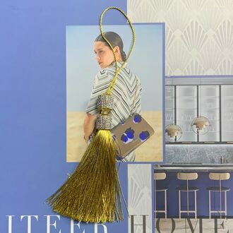 Elegante Mode Luxe Shiny Crystal Kwastje Druppels Voor Thuis Textiel Deurknop Tafelloper Sofa Cover Volant Bag Accessoires goud