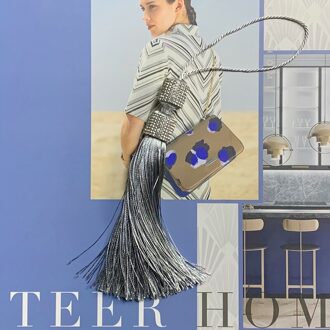 Elegante Mode Luxe Shiny Crystal Kwastje Druppels Voor Thuis Textiel Deurknop Tafelloper Sofa Cover Volant Bag Accessoires grijs
