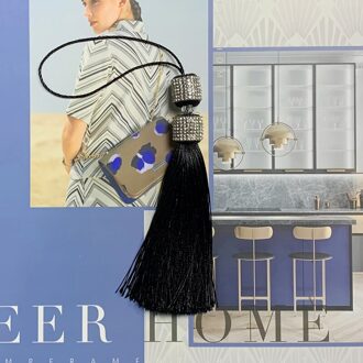 Elegante Mode Luxe Shiny Crystal Kwastje Druppels Voor Thuis Textiel Deurknop Tafelloper Sofa Cover Volant Bag Accessoires zwart