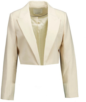 Elegante Offwhite Crop Blazer voor Dames Co'Couture , Beige , Dames - Xl,L,M