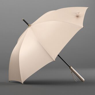 Elegante Paraplu Regen Vrouwen Lange Handvat Clear Grote Paraplu Semi-Automatische Zon Uv Parasol Paraplu 8K Winddicht abrikoos