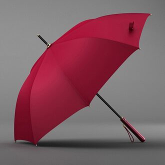 Elegante Paraplu Regen Vrouwen Lange Handvat Clear Grote Paraplu Semi-Automatische Zon Uv Parasol Paraplu 8K Winddicht rood