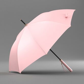 Elegante Paraplu Regen Vrouwen Lange Handvat Clear Grote Paraplu Semi-Automatische Zon Uv Parasol Paraplu 8K Winddicht roze