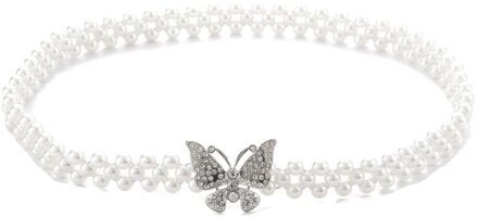 Elegante Parel Taille Ketting Vrouwen Jurk Vlinder Hanger Streetwear Broek Tailleband Riem Ketting Kleding Accessoires Sieraden stijl een