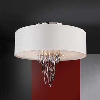 Elegante plafondlamp Domo chroom, wit