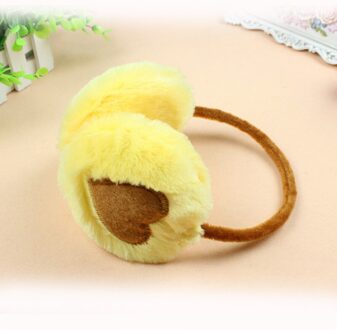 Elegante Pluche Vrouwelijke Winter Oorbeschermer Warm Oorwarmers Hoofdtelefoon Meisjes Oorbeschermers Oortelefoon Oorwarmers Protector Bont Hoofdtelefoon geel