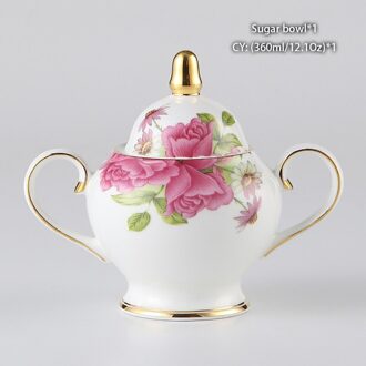Elegante Porselein Koffie Set Keramische Teaot Suikerpot Creamer Pastorale Bone China Thee Set Party Pot Mok Thee Cup Sugar Bowl