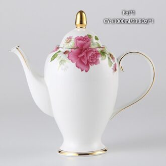 Elegante Porselein Koffie Set Keramische Teaot Suikerpot Creamer Pastorale Bone China Thee Set Party Pot Mok Thee Cup