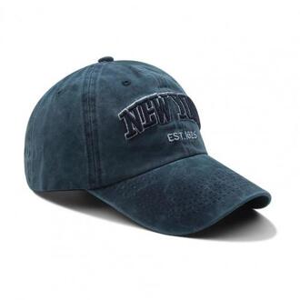 Elegante Retro Brieven Baseball Cap Mannen Vrouwen Geperforeerd Baseball Cap Snapback Caps Unisex Verstelbare Outdoor Streetwear Trucker Marineblauw