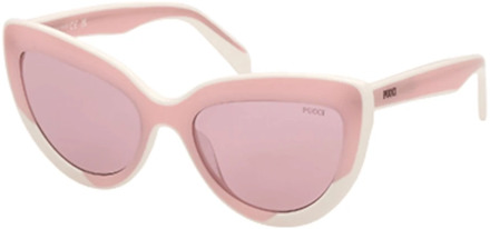 Elegante Roze Cat-Eye Zonnebril Emilio Pucci , Pink , Dames - 56 MM