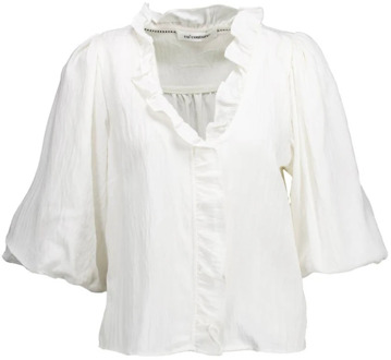 Elegante V-Hals Puff Blouse Co'Couture , White , Dames - Xl,M,Xs