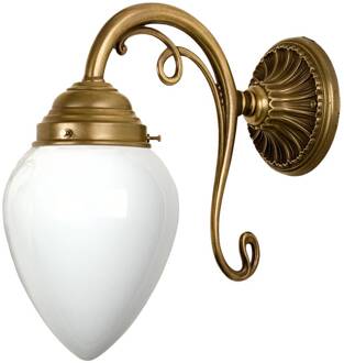 Elegante wandlamp Paris van messing opaalwit, messing
