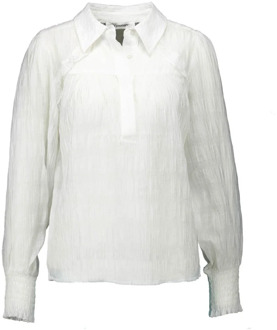 Elegante Witte Blouse met Ruches Co'Couture , White , Dames - Xl,L,M,S