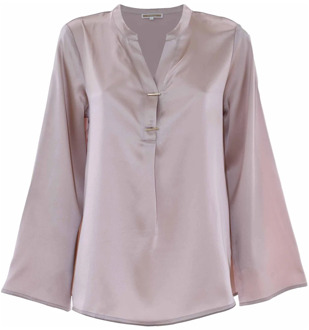 Elegante zijden blouse met kimono mouwen Kocca , Pink , Dames - Xl,L,M,S,Xs