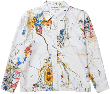 Elegante Zijden Shirt met Lange Mouwen en Knoopsluiting Munthe , Multicolor , Dames